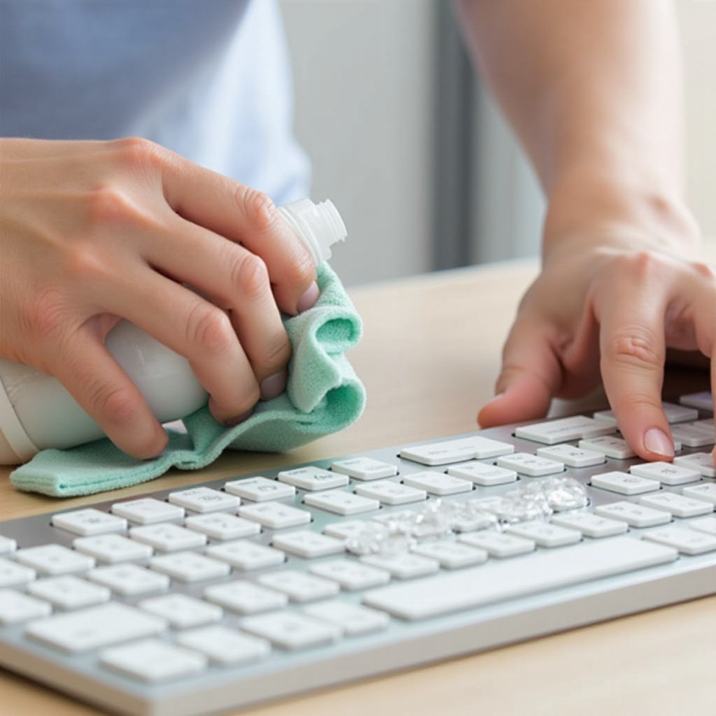 remover manchas da capa plástica do teclado
